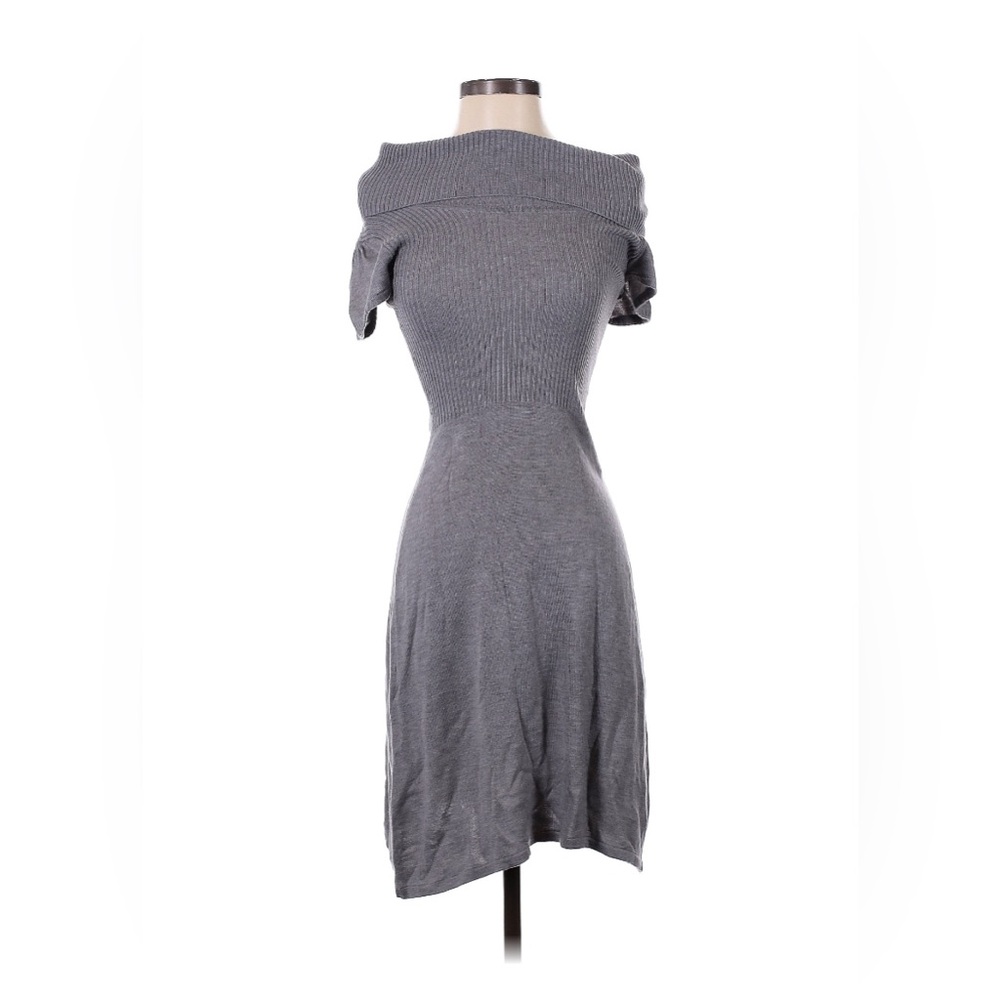 Calvin Klein Gray Off-Shoulder Mini sweater Dress xs/ s